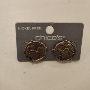 Chico's horse and chariot dime sized nickel free gold studs